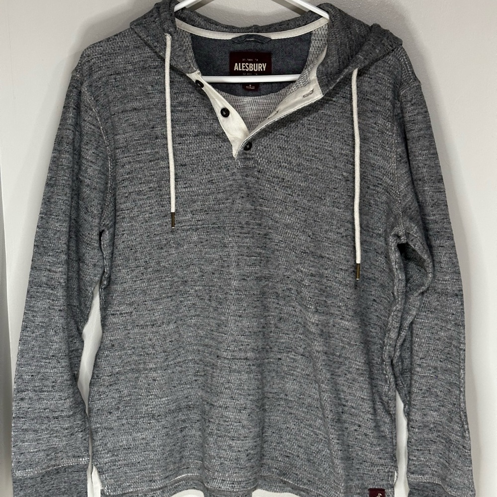 Alesbury Charcoal Men's Hoodie Sweatshirt. 100% cotton. Size M.